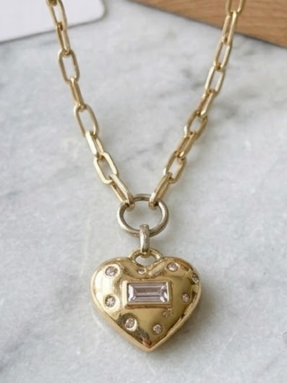 Lovers & Liars Gold Heart Pendant Necklace.